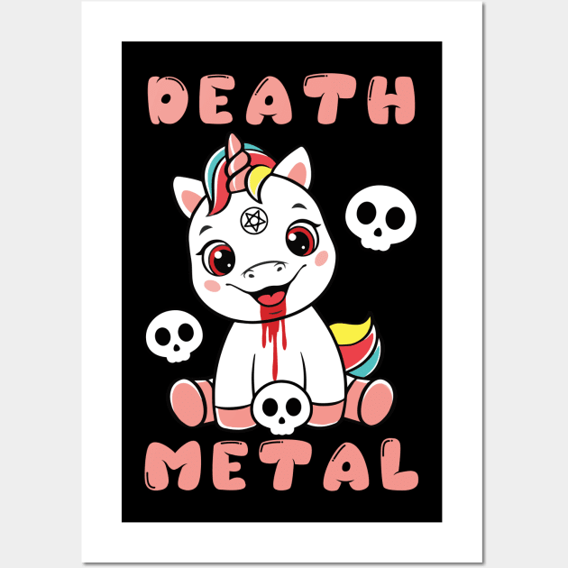 Death Metal Unicorn (Br00tal Version) Wall Art by lilmousepunk